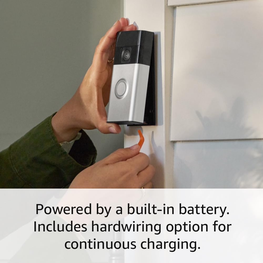 Ring Battery Doorbell Plus – 1536p Video, Full-Body View, Wireless Smart Doorbell