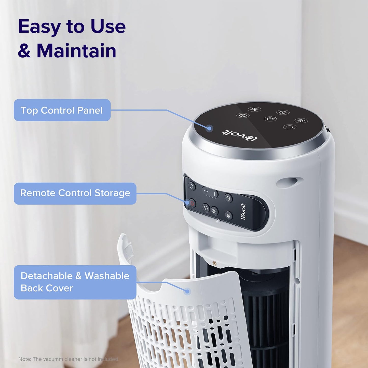 LEVOIT Velocity U6 Bladeless Oscillating Tower Fan