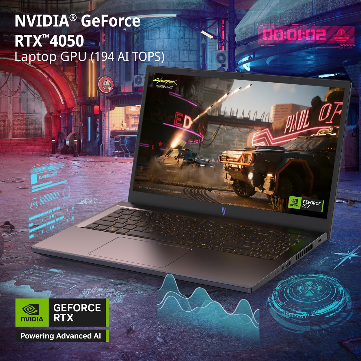 Acer Nitro V Gaming Laptop | Intel Core i7-13620H Processor | NVIDIA GeForce RTX 4050 Laptop GPU | 15.6" FHD IPS 165Hz Display | 16GB DDR5 | 1TB Gen 4 SSD | Wi-Fi 6 | Backlit KB | ANV15-52-76NK