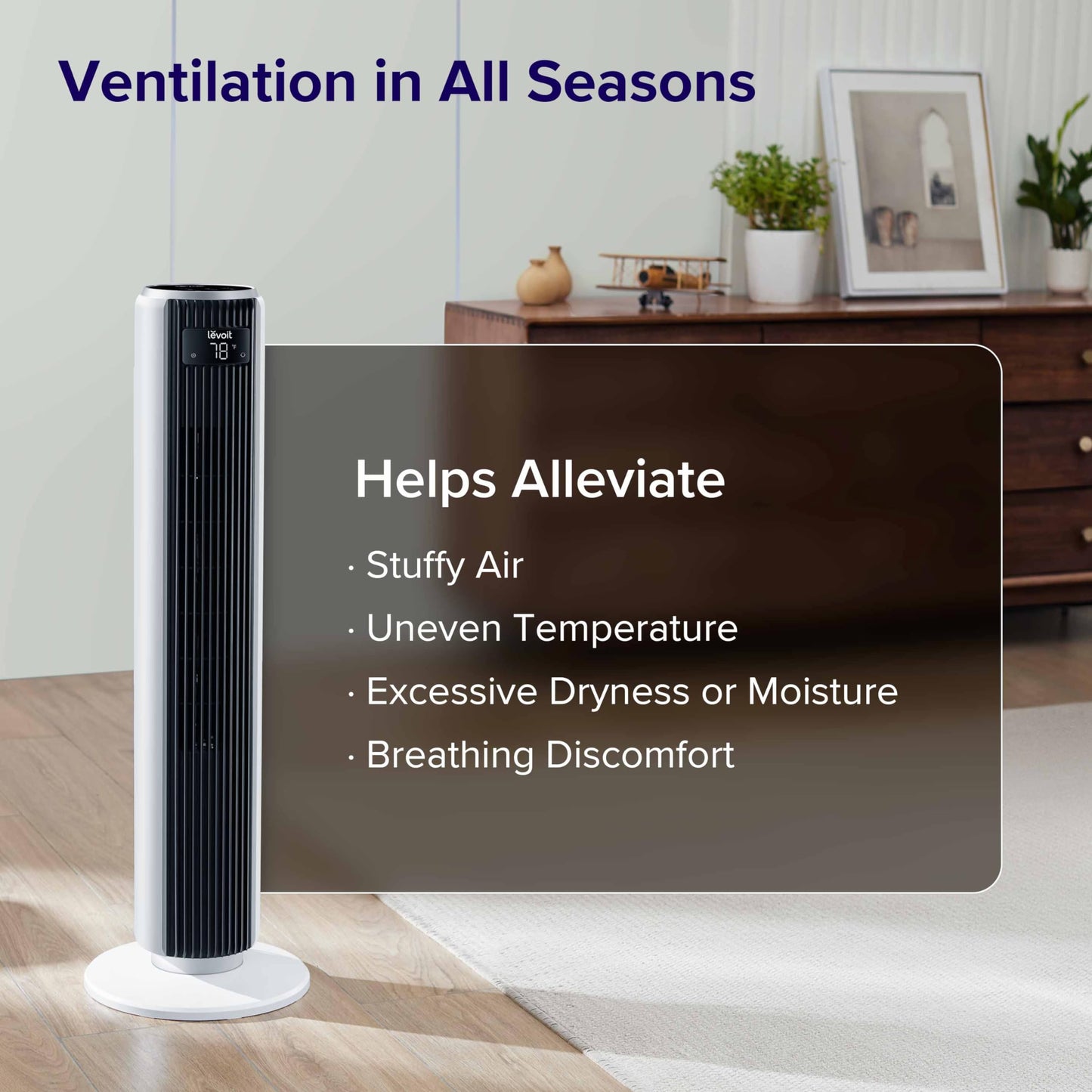 LEVOIT Velocity U6 Bladeless Oscillating Tower Fan