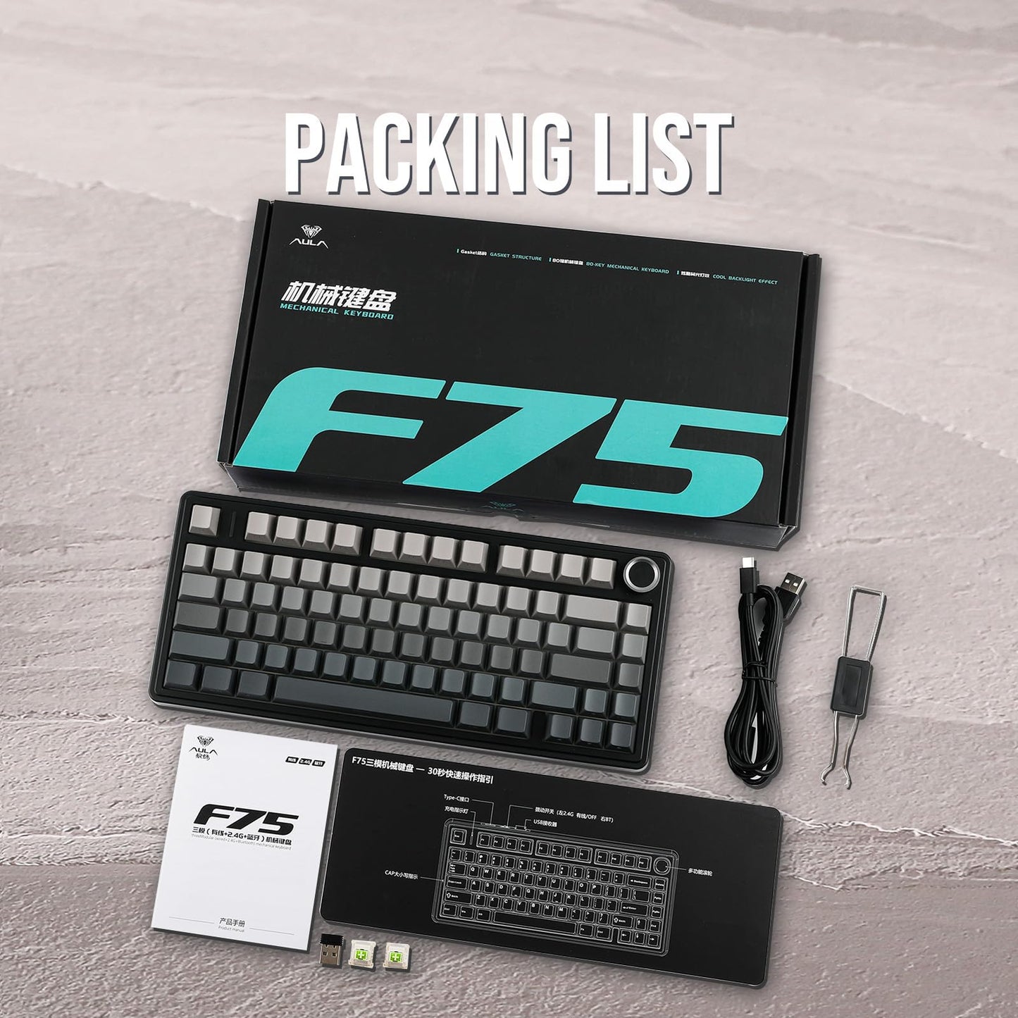 EPOMAKER F75 – 75% Hot-Swappable RGB Mechanical Keyboard